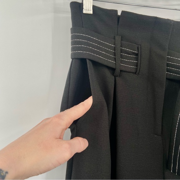 NWT Topshop Paperbag High Waist Black Career Trousers 4 - Picture 2 of 10